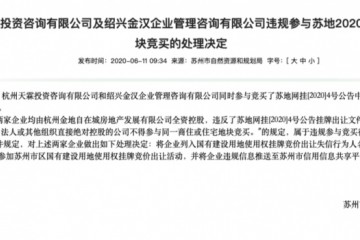 金地旗下3家公司参拍同一地块:一家拿地 两家违规